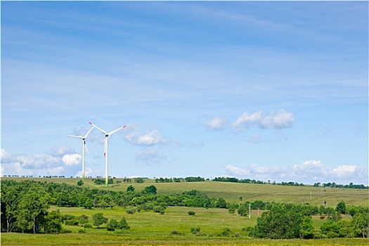 清洁能源,风车,发电机,环境,乡村