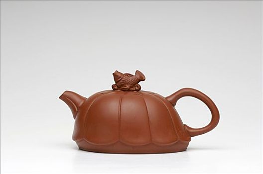 小,茶壶,红色,粘土,中国