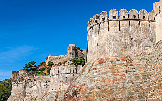 要塞,墙壁,堡垒,拉贾斯坦邦,印度,亚洲