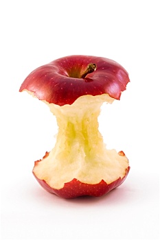 苹果核,隔绝,白色背景