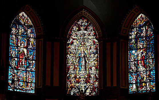 美国,纽约,教堂,彩色玻璃窗