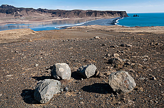 景色,岩石构造,靠近,南海岸,冰岛,欧洲