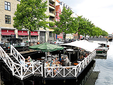 丹麦,地区,餐馆,运河