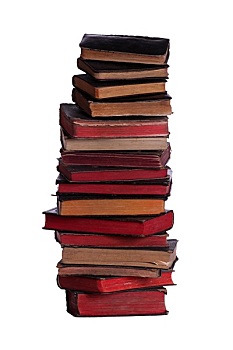 一堆,旧书,红色,书页