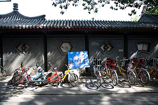 北京什刹海附近的自行车存车处