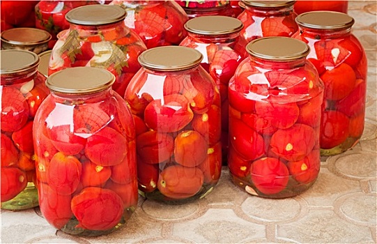 罐头,西红柿,大,玻璃