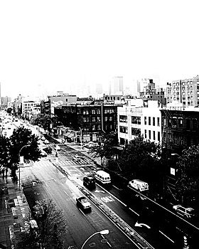 城市街道,场景,俯拍,纽约,美国