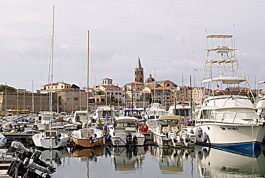 码头,风景,历史,中心,阿尔盖罗,萨丁尼亚,意大利,欧洲