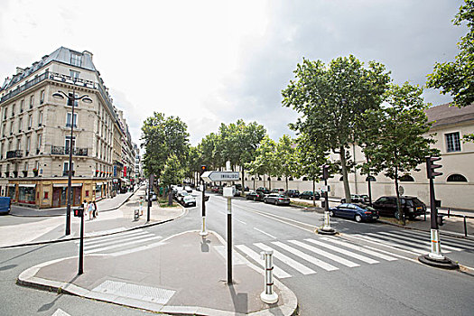 巴黎,街道,天空,十字路口,人行横道