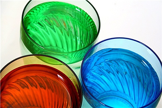 三个,彩色,玻璃杯