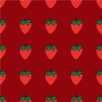 草莓,红莓,无缝,图案