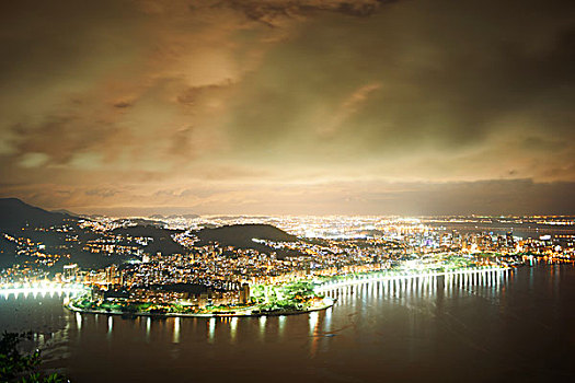 港口,海岸,夜晚,里约热内卢,巴西