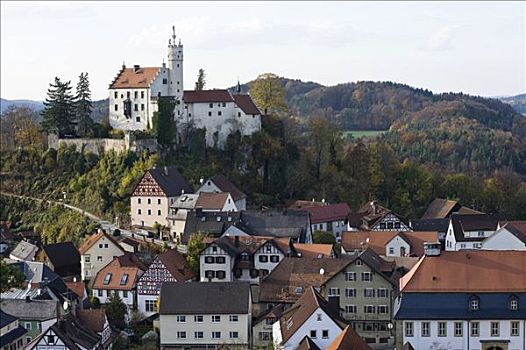 城堡,弗兰哥尼阶,瑞士,弗兰克尼亚,巴伐利亚,德国,欧洲