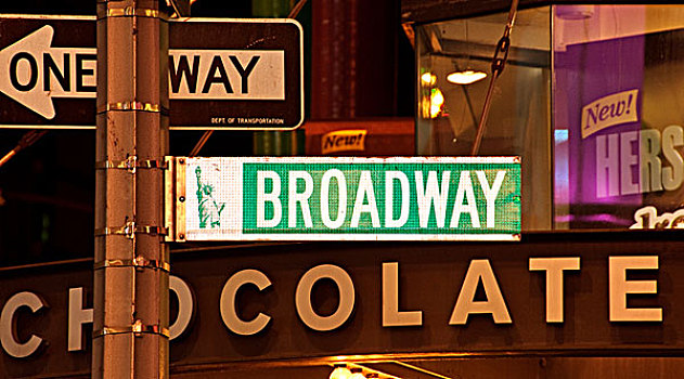 百老汇,路标,时代广场,纽约,美国