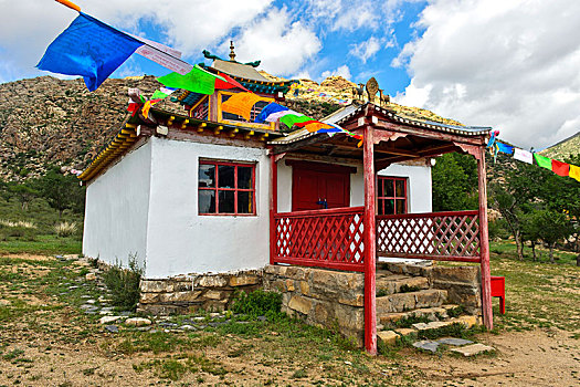 庙宇,寺院,山,国家公园,省,蒙古,亚洲