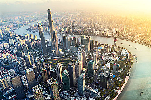 上海浦東浦西全景圖