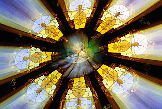 彩色玻璃窗,圣徒,天主教,教堂
