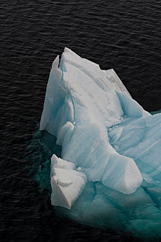 浮冰,特写,俯拍,海峡,分隔,陆地,斯瓦尔巴特群岛,挪威