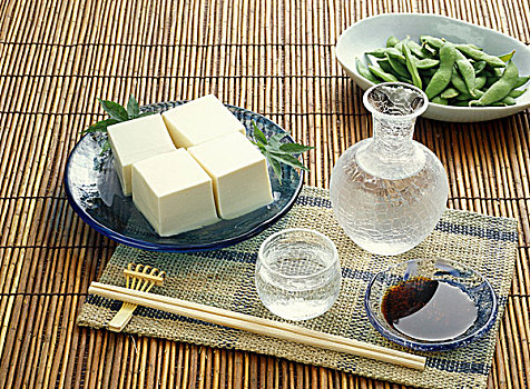 日本,静物,日本米酒,豆腐,亚洲,分配