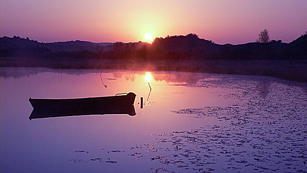 船,湖水,沼泽,大兴安岭