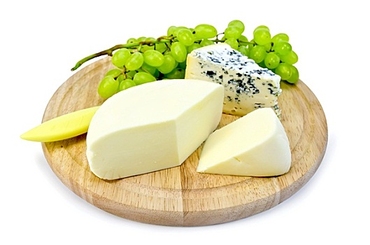 奶酪,蓝色,圆,木板