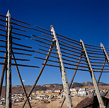 寺院,脚,四个,公里,北方,中甸,香格里拉,第一,建造,许多,区域