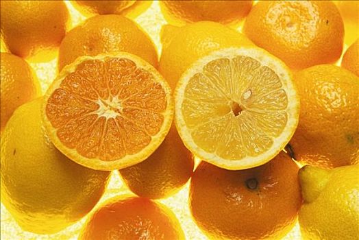 柠檬,橘子,水果,食物