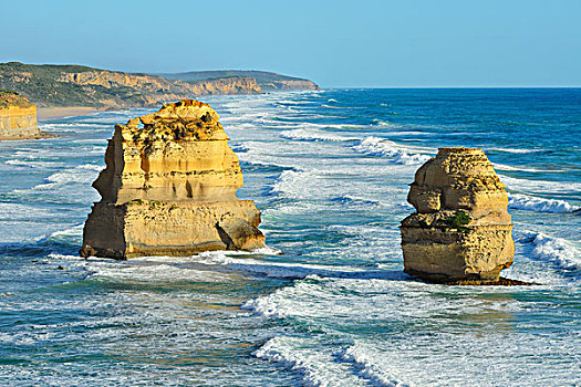 石灰石,堆积,十二门徒岩,海洋,道路,维多利亚,澳大利亚