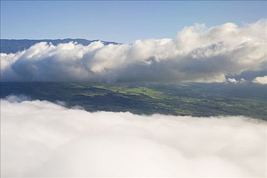 航拍,高处,云,毛伊岛,夏威夷,美国