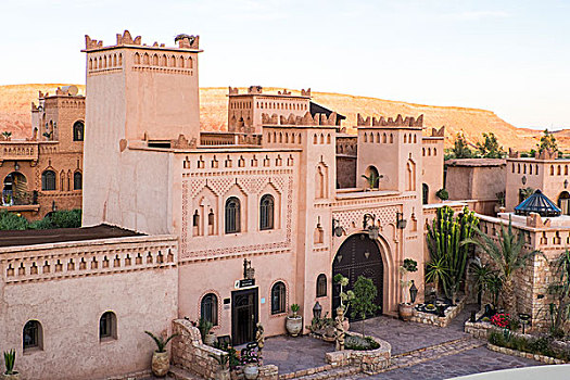 摩洛哥,瓦尔扎扎特,特色,小,酒店,时尚,建筑,南方,撒哈拉沙漠,利雅得