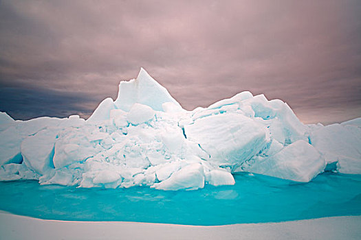 冰层,浮冰,边缘,巴芬湾,巴芬岛,加拿大