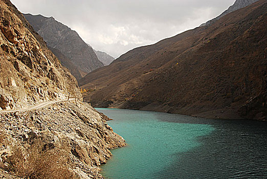 塔吉克斯坦,山,湖,区域,漂亮