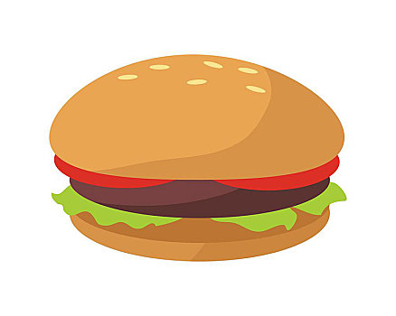 汉堡包,象征,肉,莴苣,西红柿,三明治,快餐,高热量,营养,食物,餐食,白色背景,背景