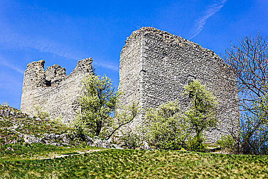 遗址,城堡,防护,风景,区域,地区,捷克共和国,欧洲