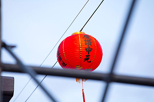 中国传统节日,中元普渡,高挂缤纷的红灯笼