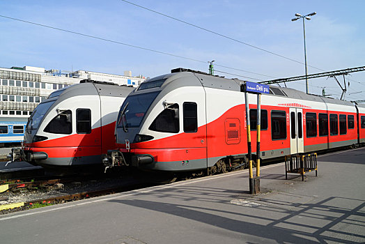 红色,火车,布达佩斯,车站