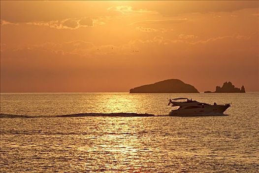 日落,伊比沙岛