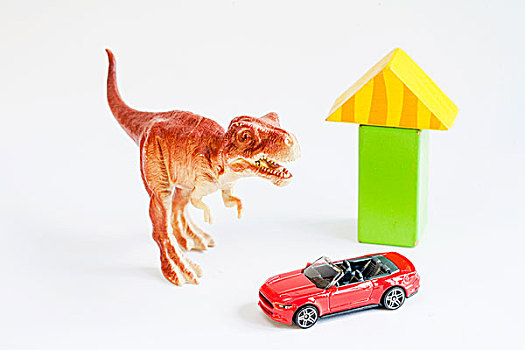 积木,恐龙,玩具,小汽车
