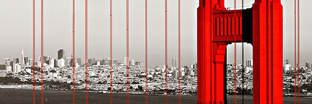 金门大桥,特写,全景,旧金山,著名地标