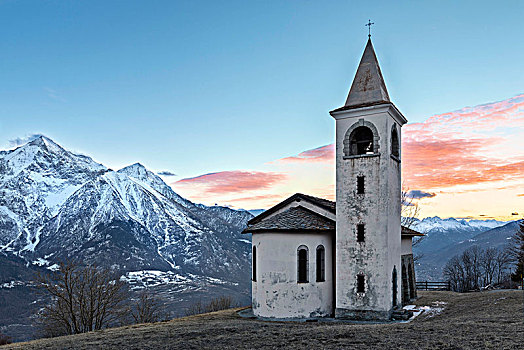 小,小教堂,乡村,奥斯塔谷,意大利