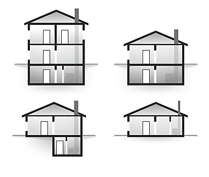 房子,侧面,模型,建筑,住宅