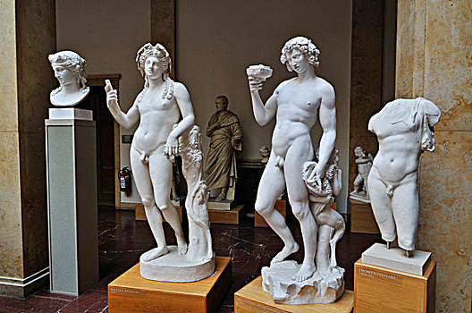 左边,酒神,右边,米开朗基罗,博物馆,古典,雕塑,慕尼黑,巴伐利亚,德国,欧洲