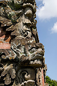 印度尼西亚,水,宫殿,庙宇,中间,人工湖,雕刻,华丽,石头,圣坛