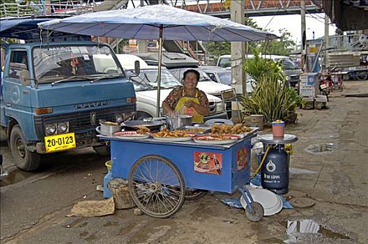 女人,销售,食物,市场,泰国