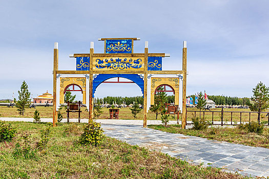 京北草原大汗行宫民族特色建筑,河北省丰宁县京北第一草原