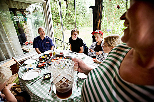 家庭,餐桌,芬兰