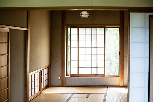 室内,传统,日式房屋,榻榻米,不透明,滑动门
