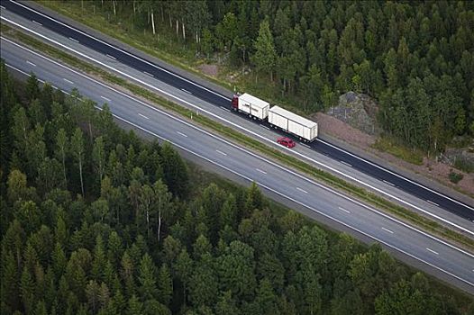 卡车,乡间小路,东约特兰省,瑞典