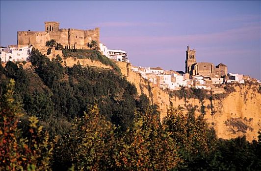西班牙,安达卢西亚,普韦布洛,区域,乡村,建造,悬崖