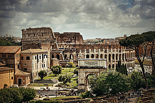 罗马角斗场,遗址,古建筑,罗马,古罗马广场,意大利